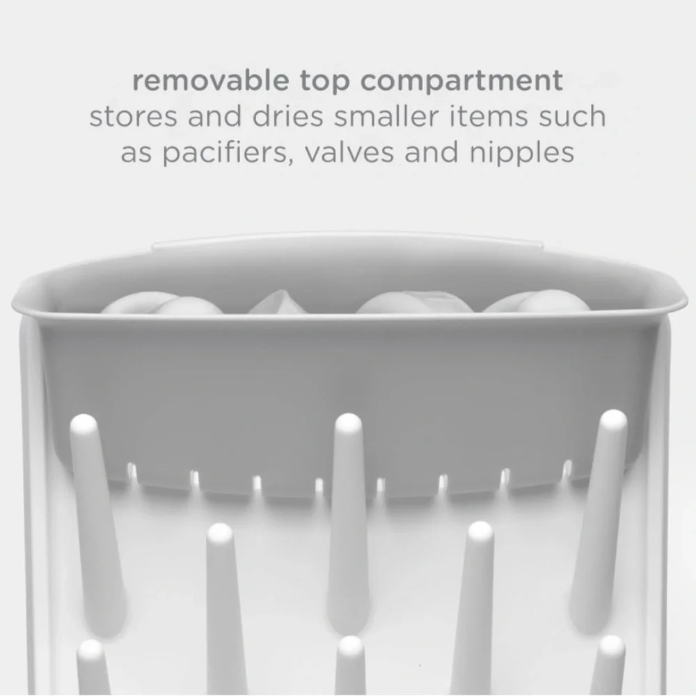 Gray and White Bottle Drying Rack